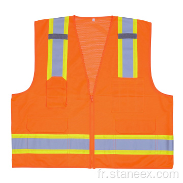 Gilet de sécurité à haute visibilité fluorescent Classe 2 personnalisé